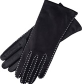 1861 Glove Manufactory Foligno - Women's Leather Gloves In Black With White Stitch