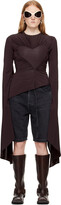 Acne Studios Brown Asymmetrical Long Sleeve T-Shirt