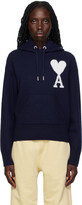 AMI Paris Navy Ami de Coeur Hoodie