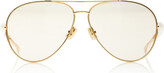 Bottega Veneta Sardine Aviator-Frame Metal Sunglasses