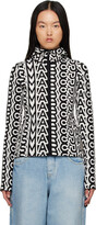 Marc Jacobs Black & Beige 'The Monogram Scuba Zip Up' Hoodie